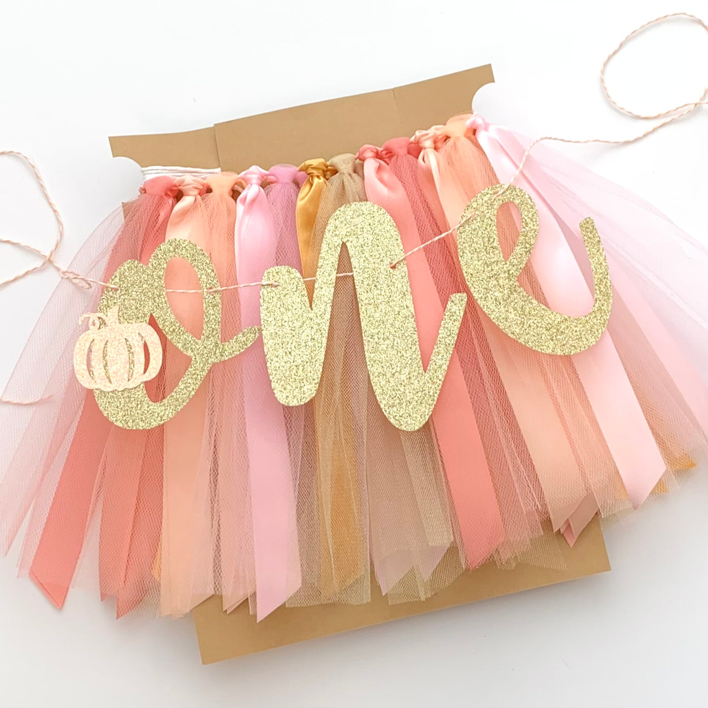 Our Little Pumpkin Is Turning One High Chair Tutu Skirt Banner, First Birthday Party Decorations GD