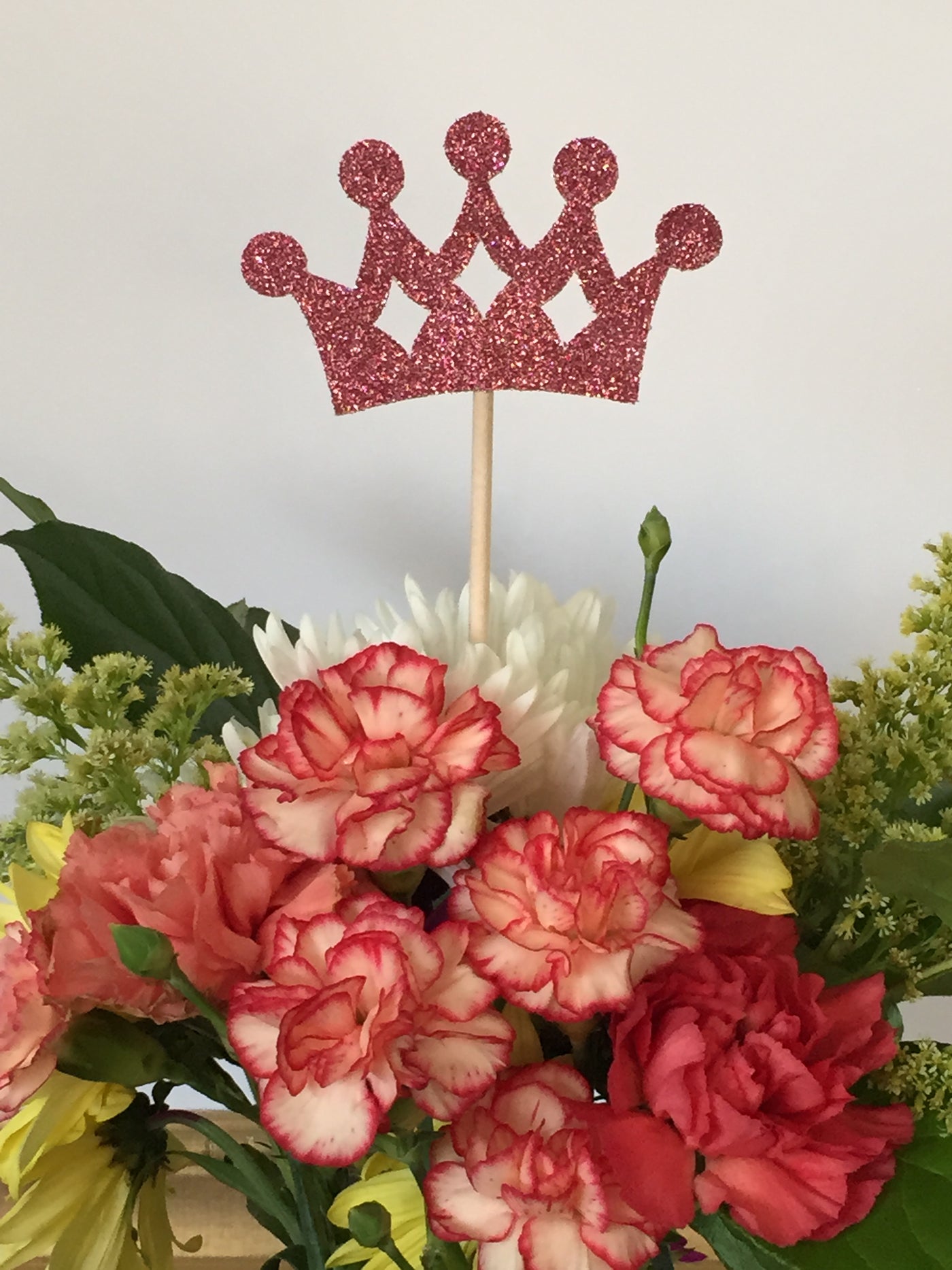 Crown Centerpiece Picks, Glitter Crowns on a Stick, Crown Centerpiece Sticks, Crown Wands, Glitter Crown Centerpiece Sticks (3 Count)