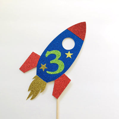 First Trip Around the Sun Galaxy Rocket Ship cake topper, Outer Space Party theme, Two the Moon Theme