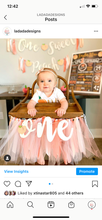 Peach Theme First Birthday High Chair Banner. Sweet As A Peach Tutu Skirt