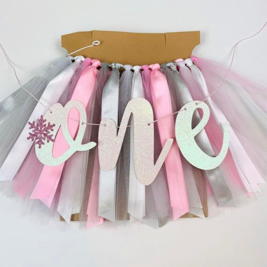 Winter Onederland Snowflake High Chair Tutu Skirt Banner