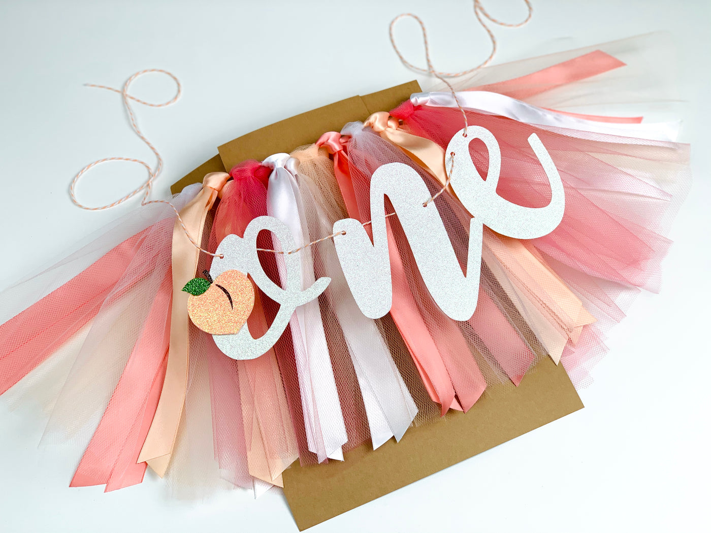 Peach Theme First Birthday High Chair Banner. Sweet As A Peach Tutu Skirt