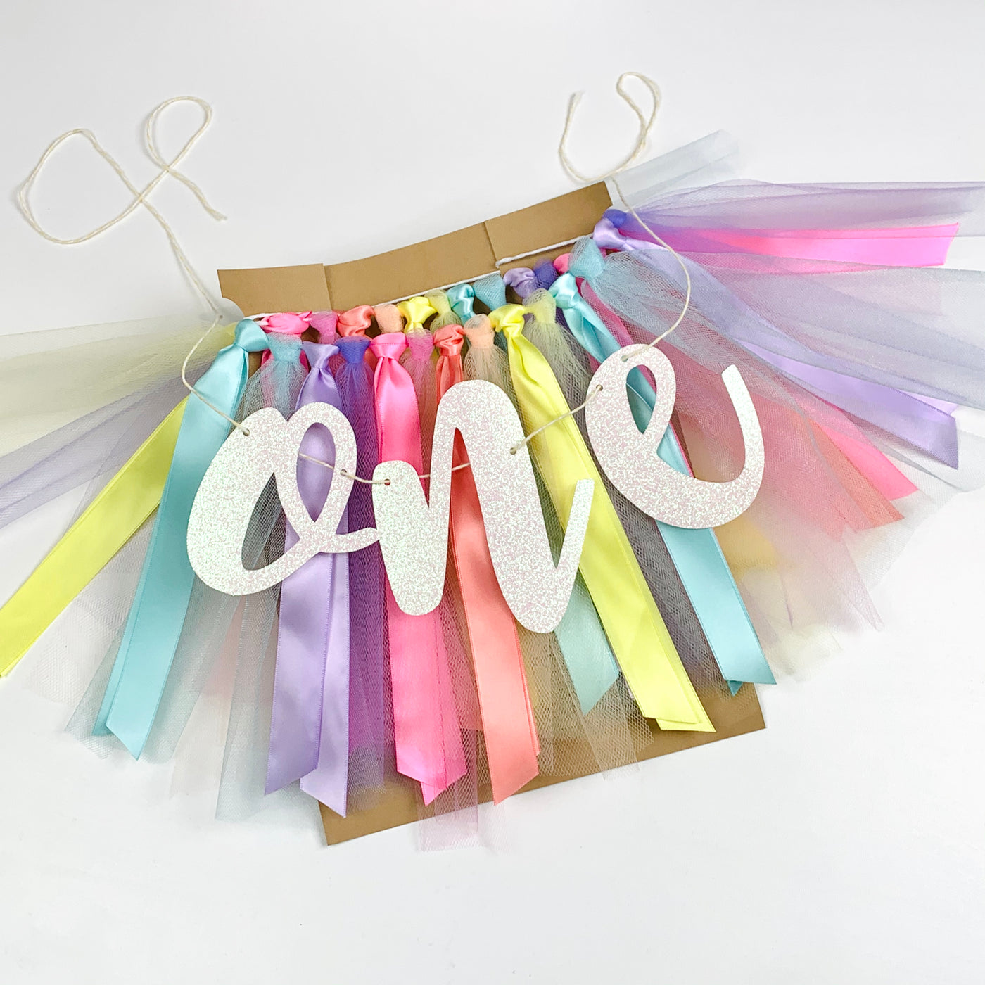 Ice Cream Rainbow High Chair Tutu Skirt Banner